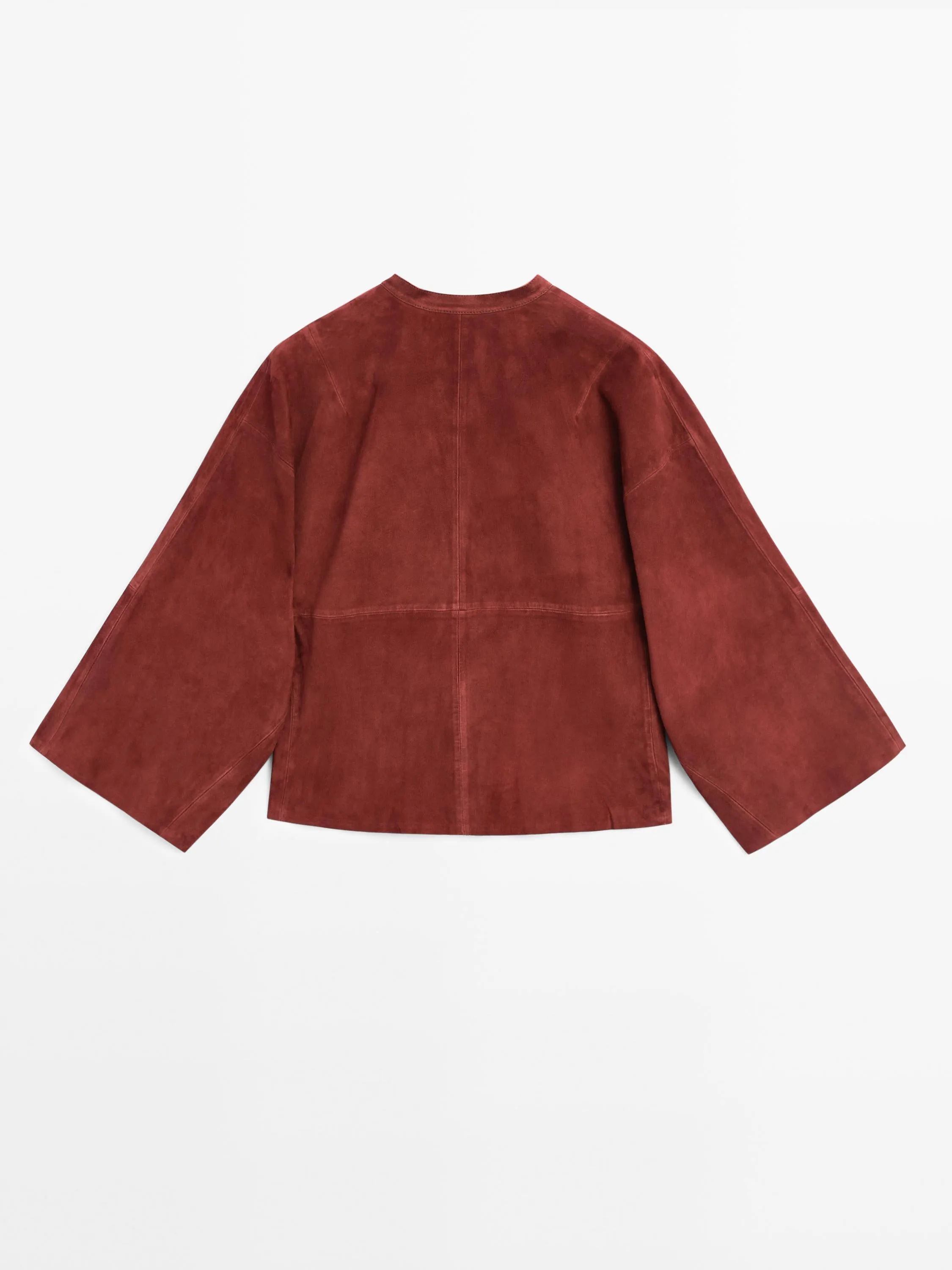 Loose-fitting suede leather shirt