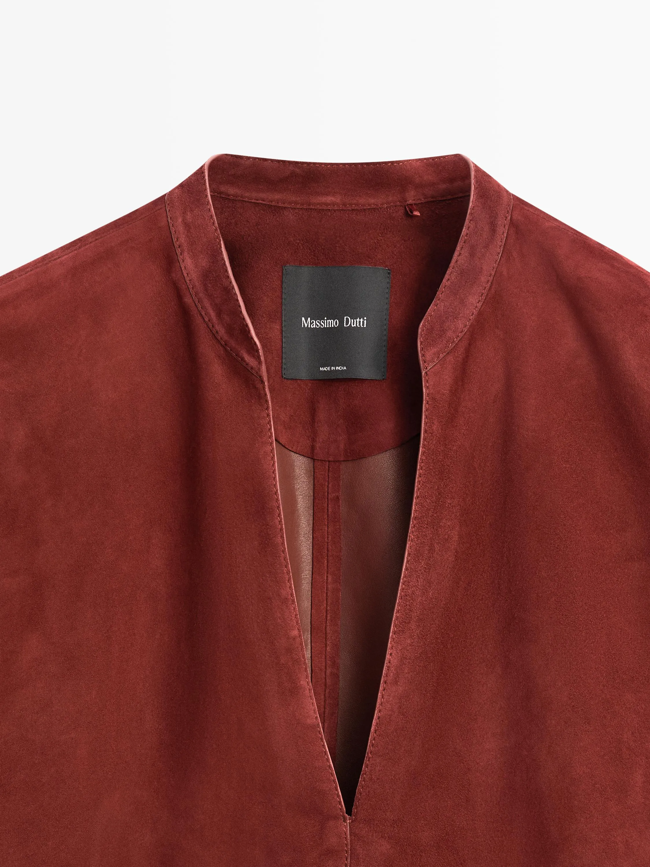 Loose-fitting suede leather shirt