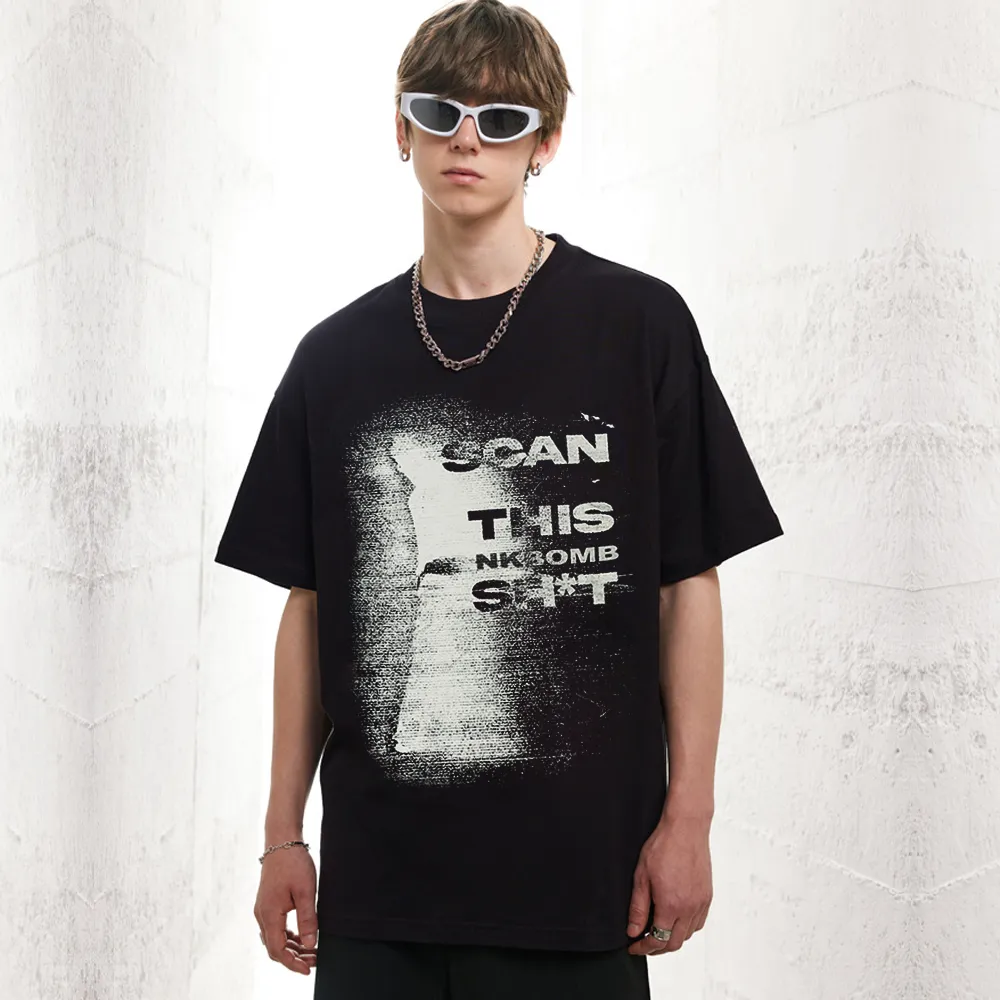 Loose Lettered Cotton T-Shirt
