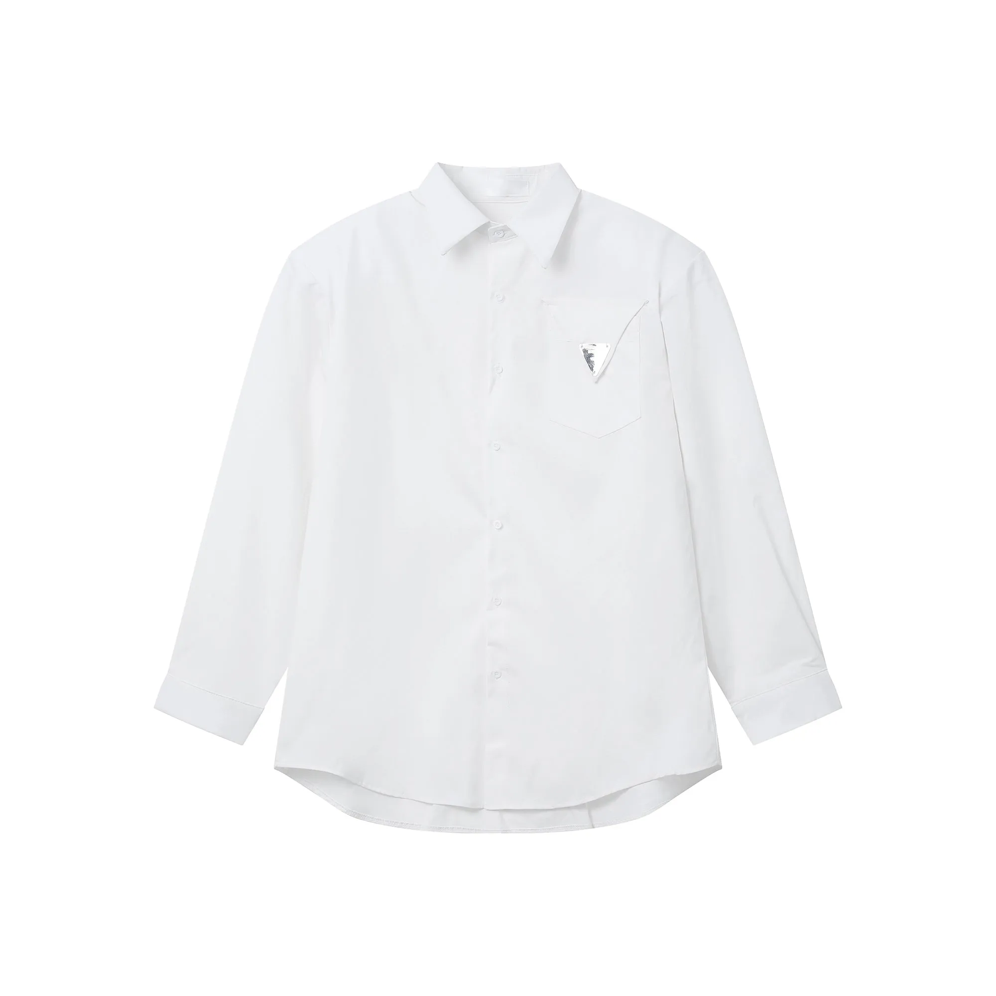 Loose Long-Sleeve Metal Accent Shirt