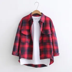 Loose Plaid Shirt