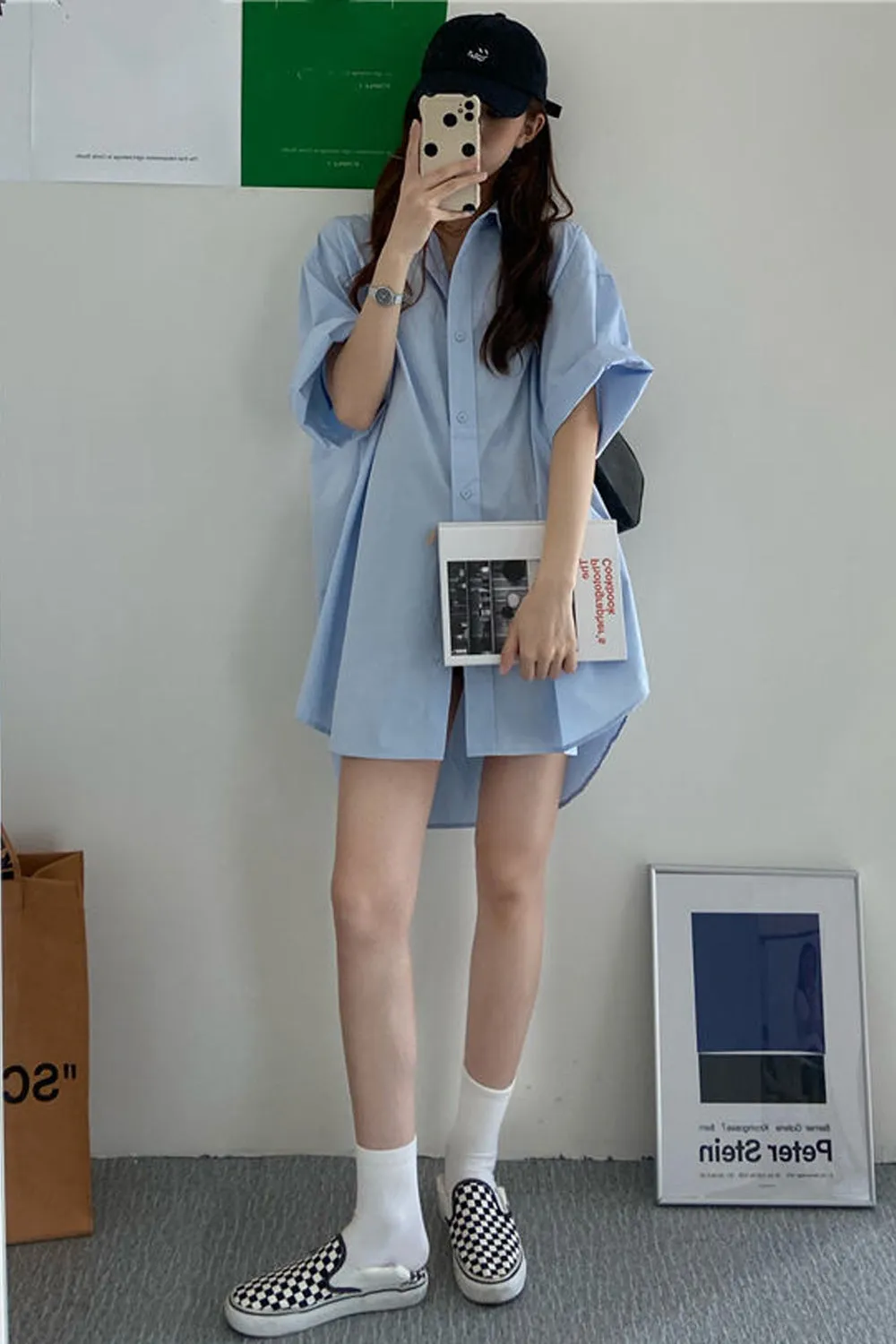 Loose Short Sleeve Basic Blouse Shirt