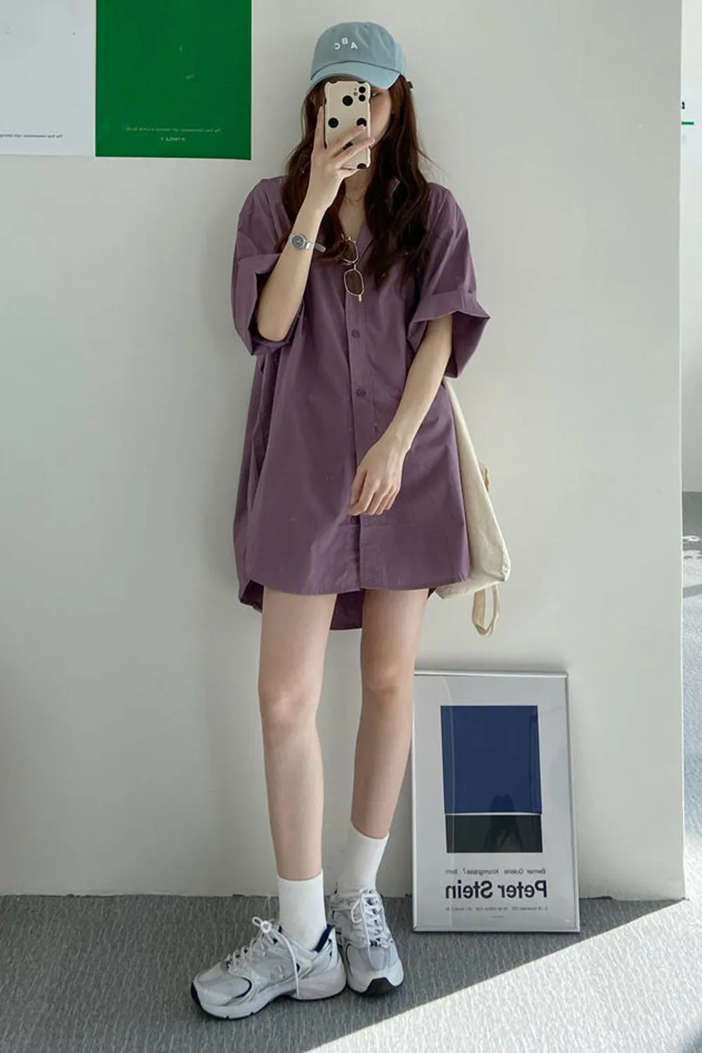 Loose Short Sleeve Basic Blouse Shirt
