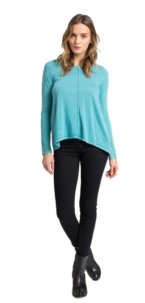 Lory Split Back T-Shirt in Blue Lagoon