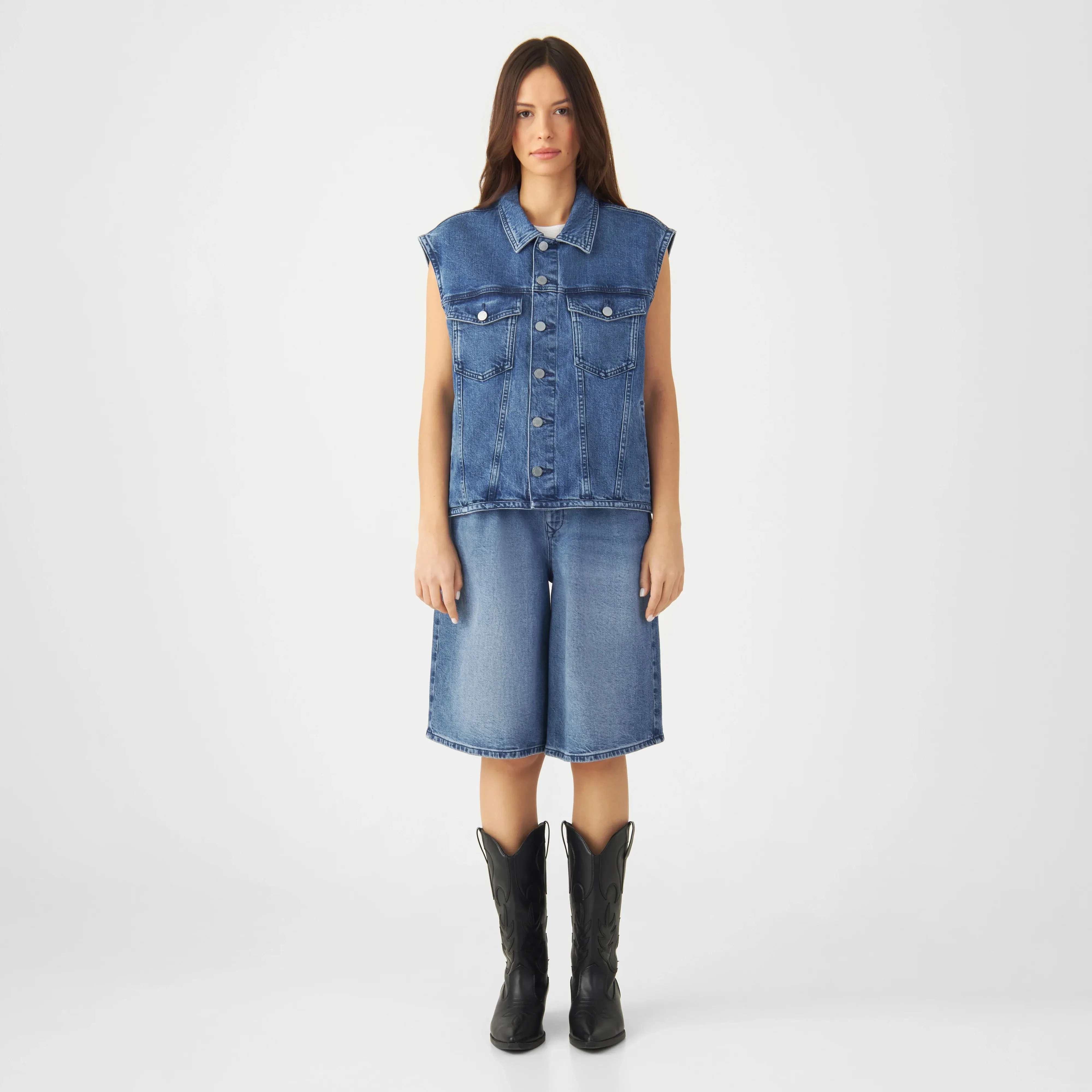 Lunar Minimal Stretch Biker Vest Medium Blue
