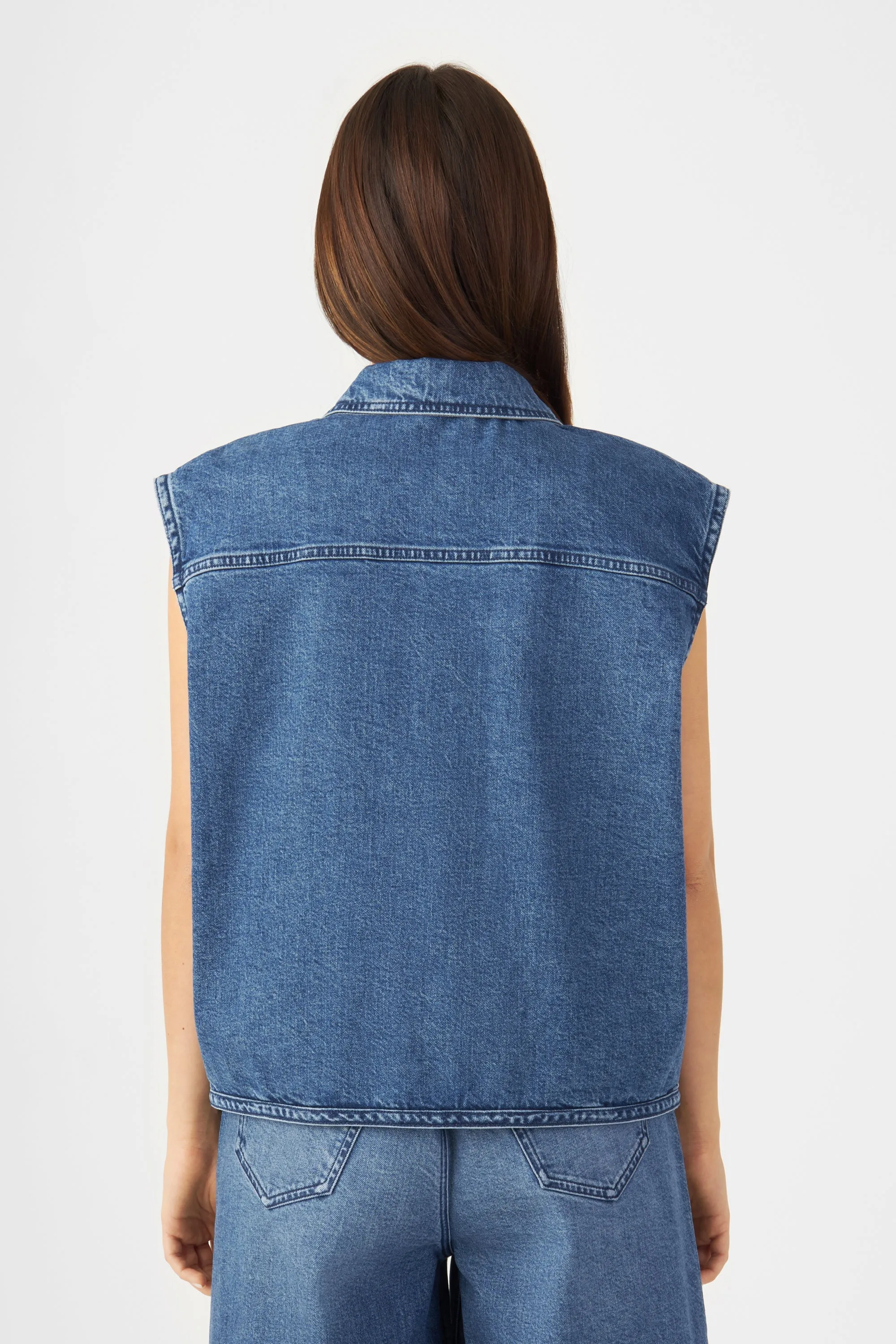 Lunar Minimal Stretch Biker Vest Medium Blue