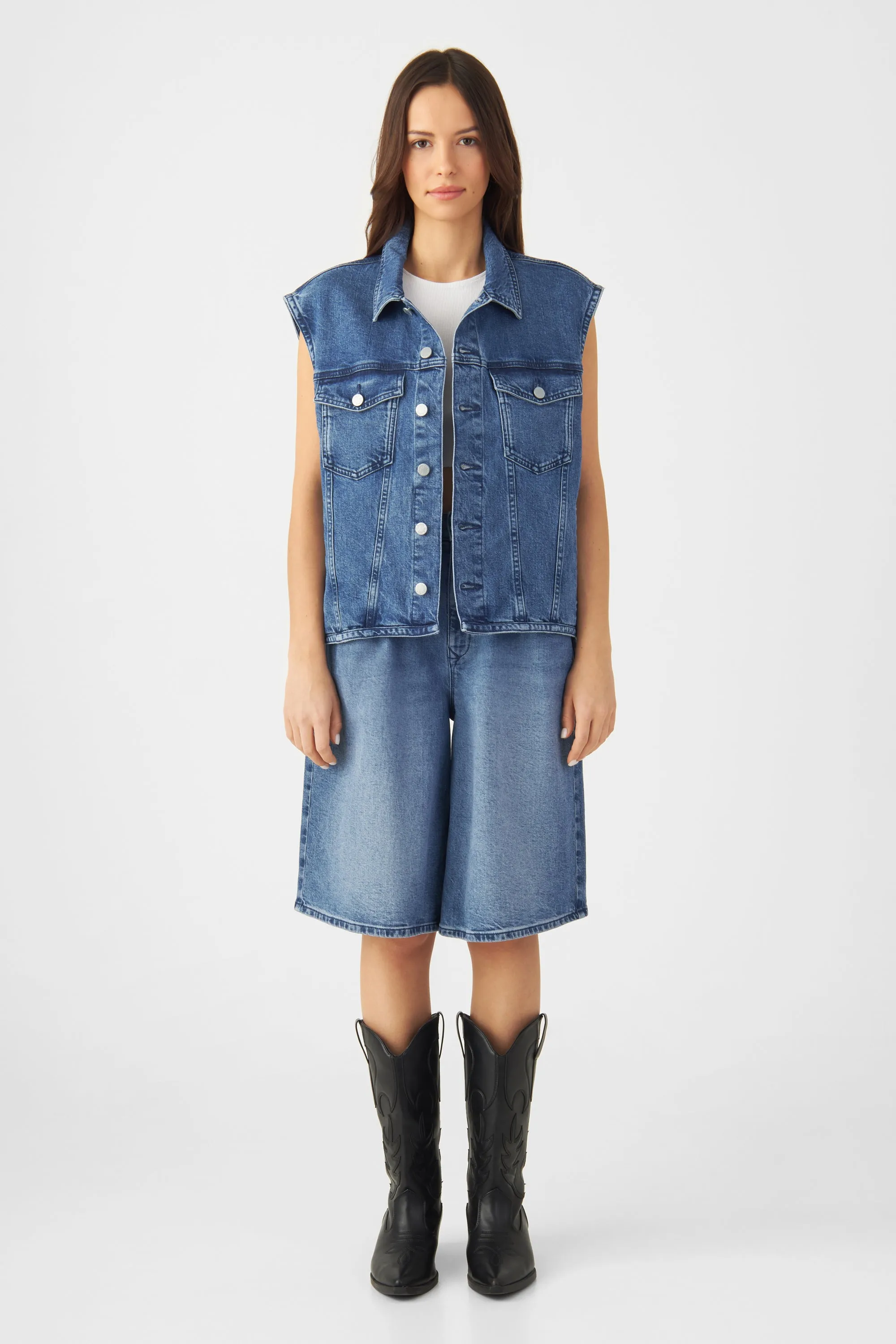 Lunar Minimal Stretch Biker Vest Medium Blue