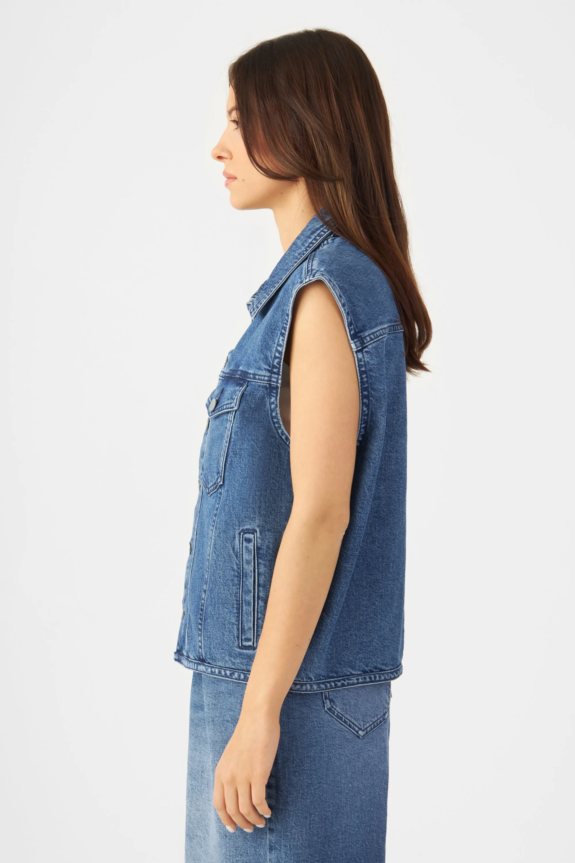 Lunar Minimal Stretch Biker Vest Medium Blue