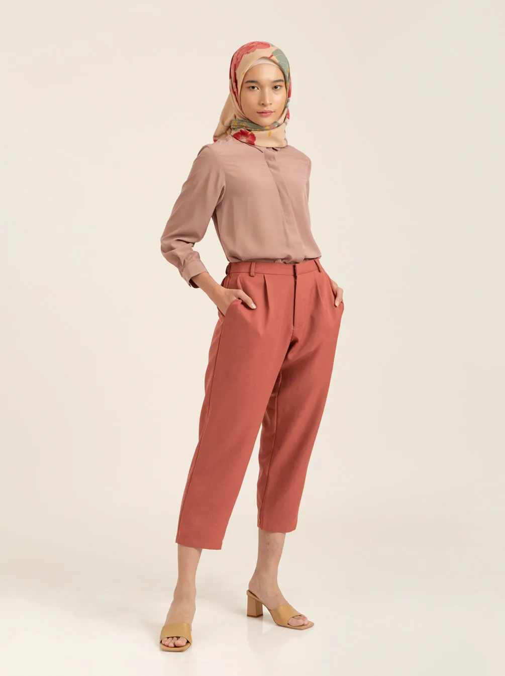 MALEIA PANTS PLAIN RUST