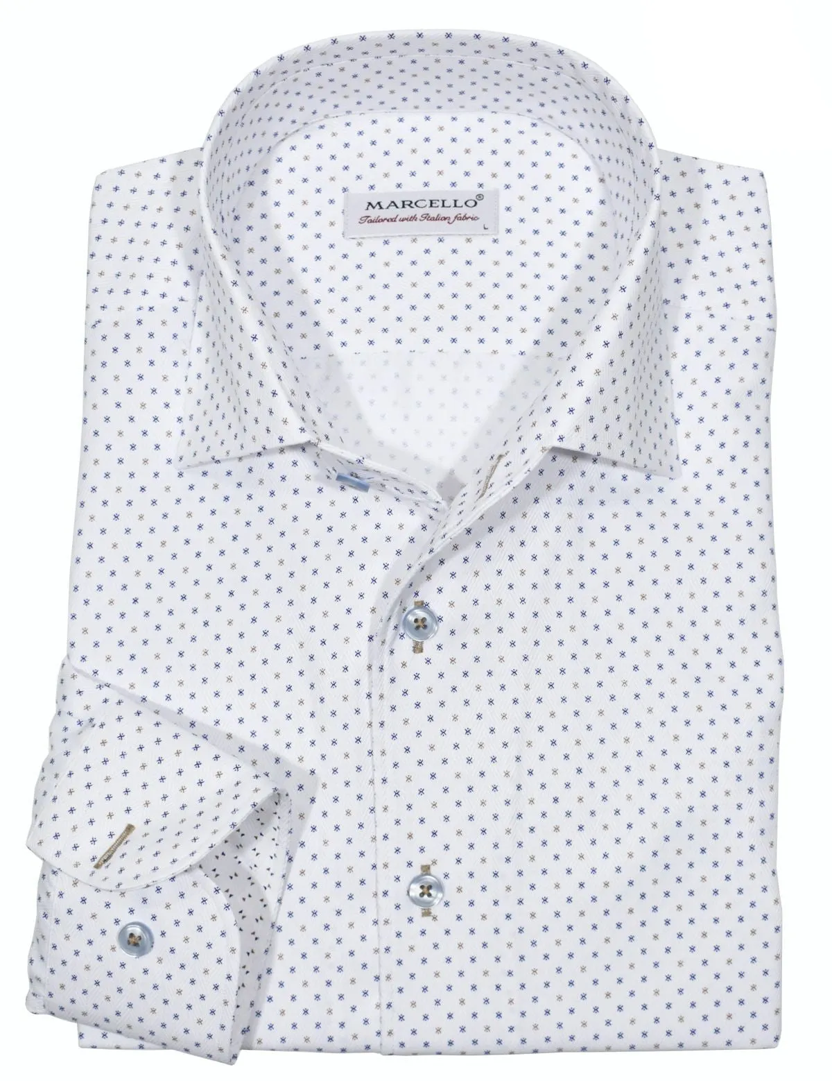 Marcello Sport Slim Fit Roll Collar Shirt