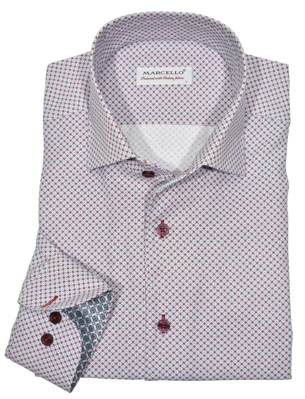 Marcello Sport Slim Fit Roll Collar Shirt