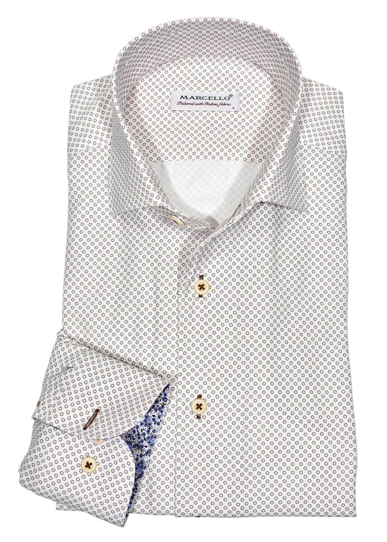 Marcello Sport Slim Fit Roll Collar Shirt