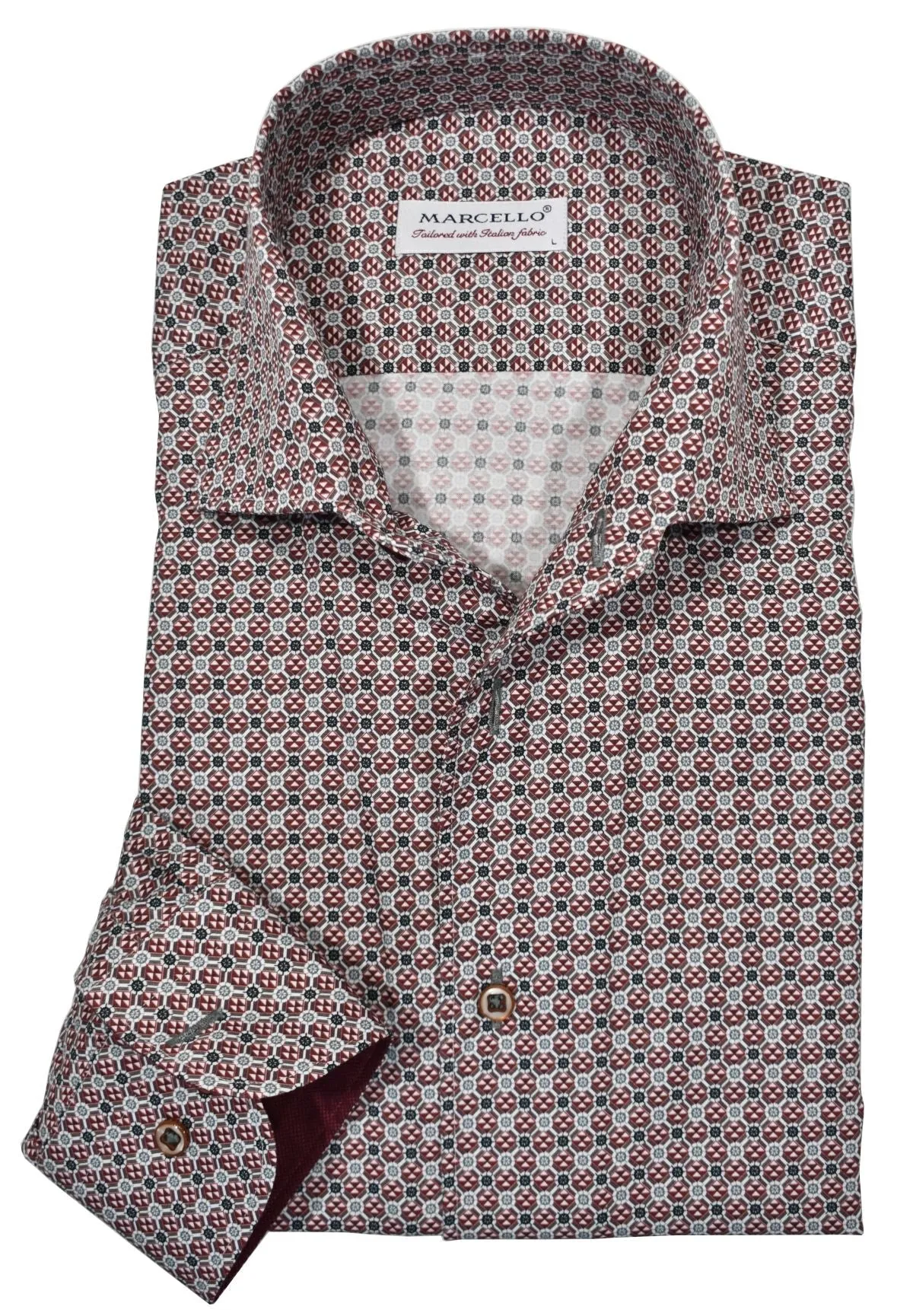 Marcello Sport Slim Fit Roll Collar Shirt