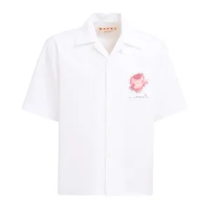 Marni Male Short-Sleeved Bowling Shirt 'White'