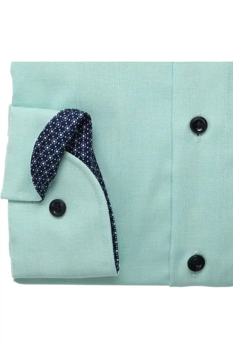Marvelis Men's Modern Fit Dress Shirt Light Green