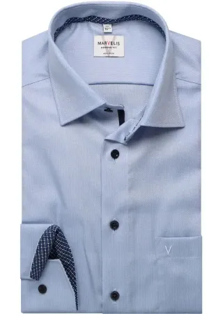 Marvelis Mens Modern Fit Shirt 7222-74-11 Blue
