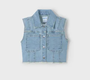 Mayoral Girl Light Wash Denim Vest