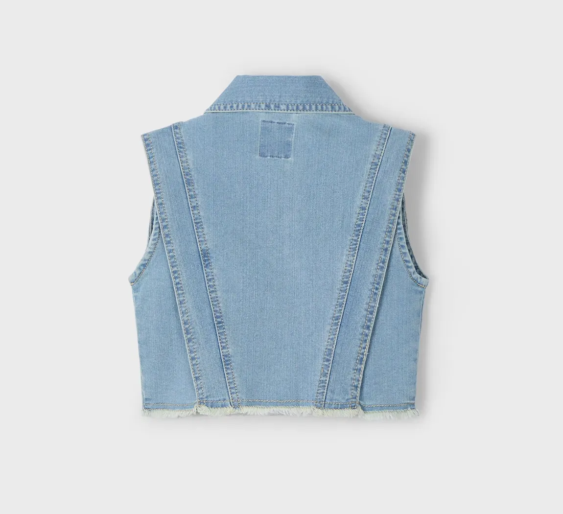 Mayoral Girl Light Wash Denim Vest