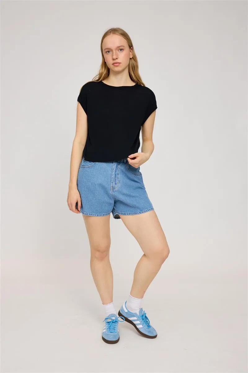 MAZINE Cropped T Loose Fit  black