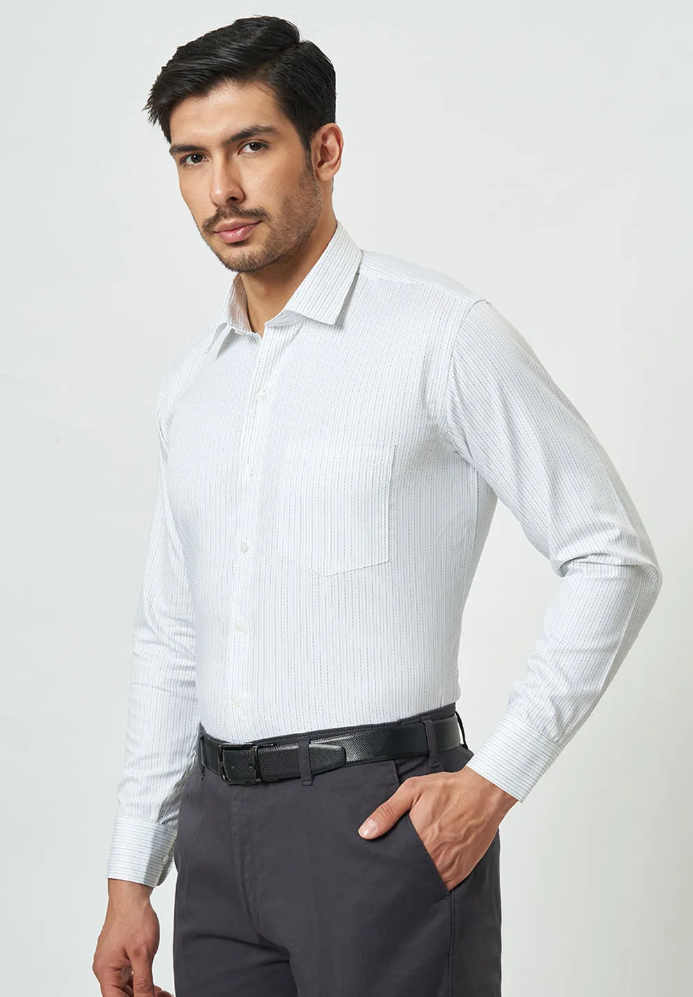 Men White Regular Fit Formal Shirt