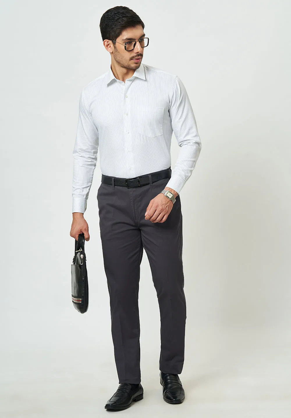 Men White Regular Fit Formal Shirt