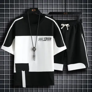 Men's Casual Set - Short Sleeve T-Shirt and Shorts Tracksuit