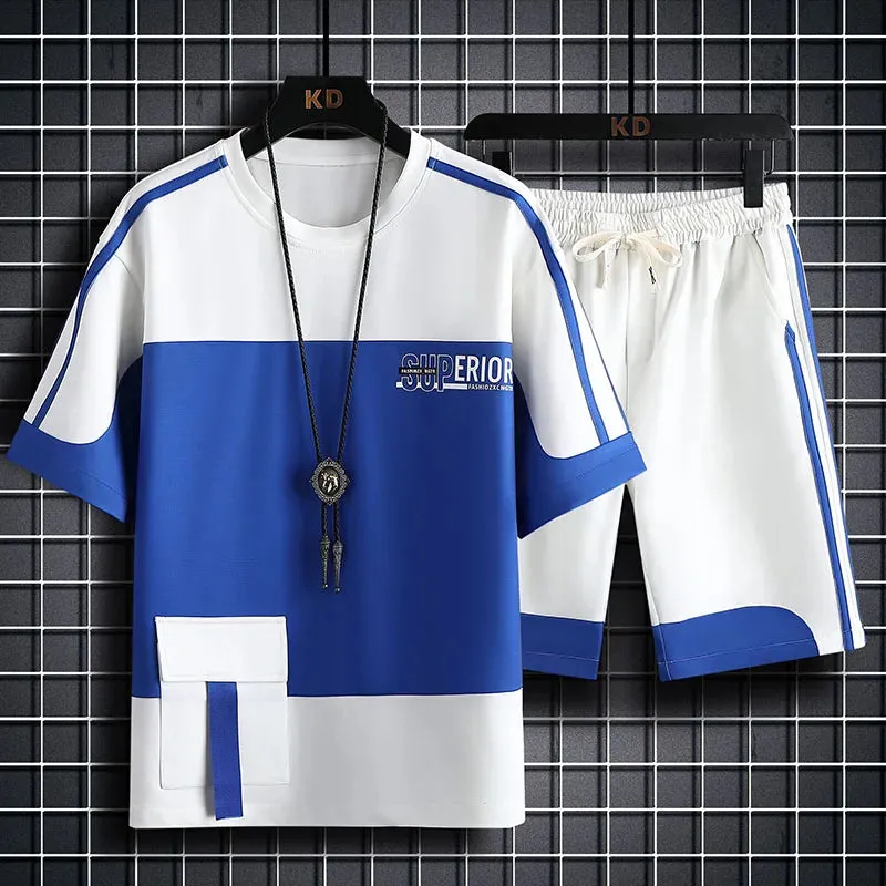 Men's Casual Set - Short Sleeve T-Shirt and Shorts Tracksuit