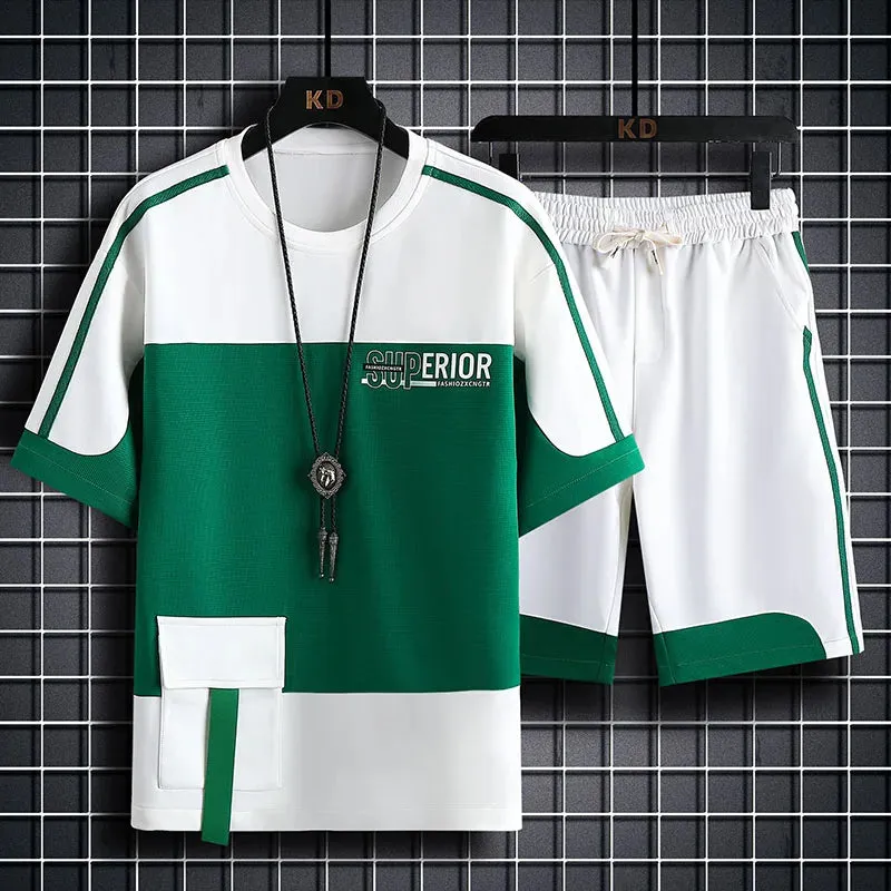 Men's Casual Set - Short Sleeve T-Shirt and Shorts Tracksuit