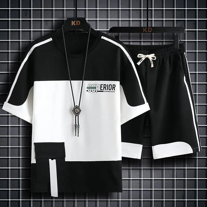 Men's Casual Set - Short Sleeve T-Shirt and Shorts Tracksuit