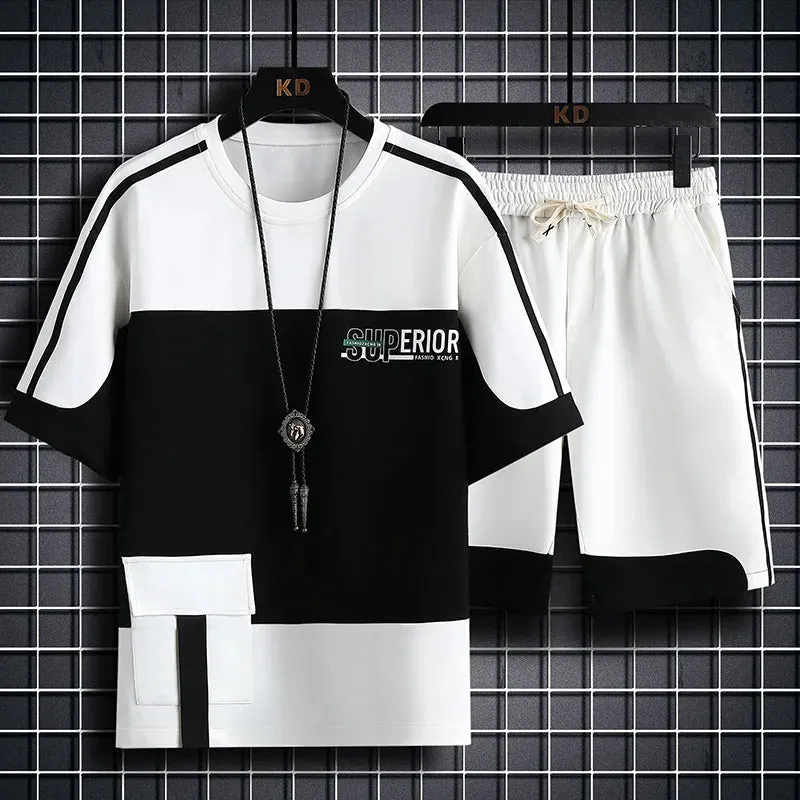 Men's Casual Set - Short Sleeve T-Shirt and Shorts Tracksuit