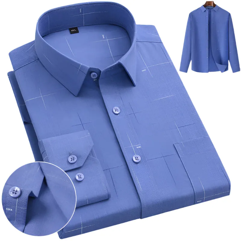 Men's Classic Patterned Business Shirt | Premium Oxford Blend
