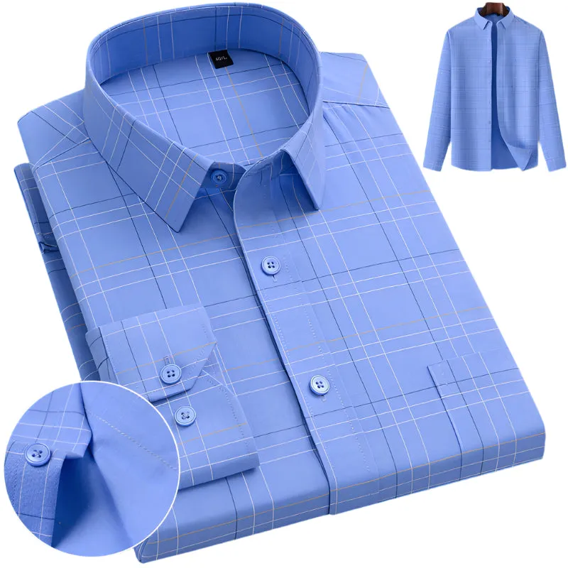 Men's Classic Patterned Business Shirt | Premium Oxford Blend