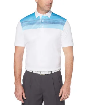 Mens Cooling Textured Modern Print Polo