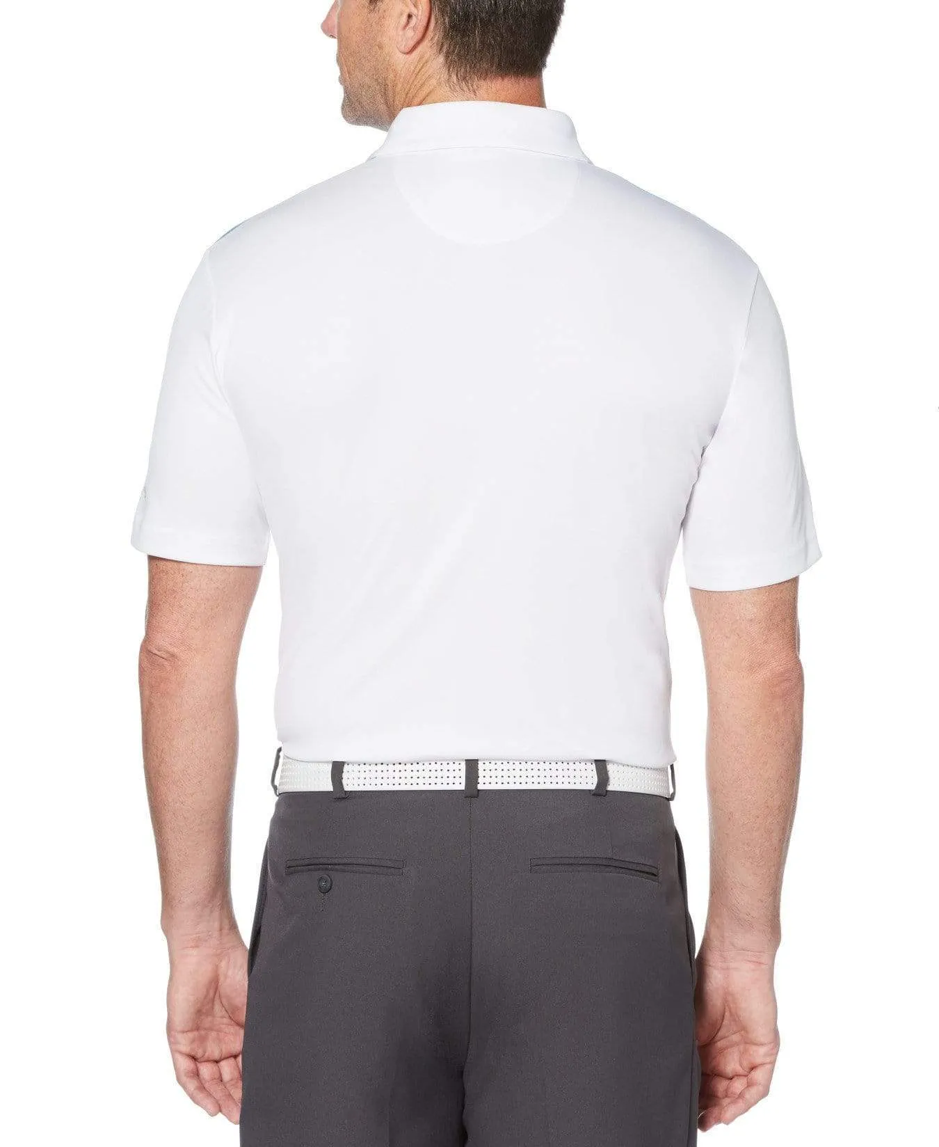 Mens Cooling Textured Modern Print Polo