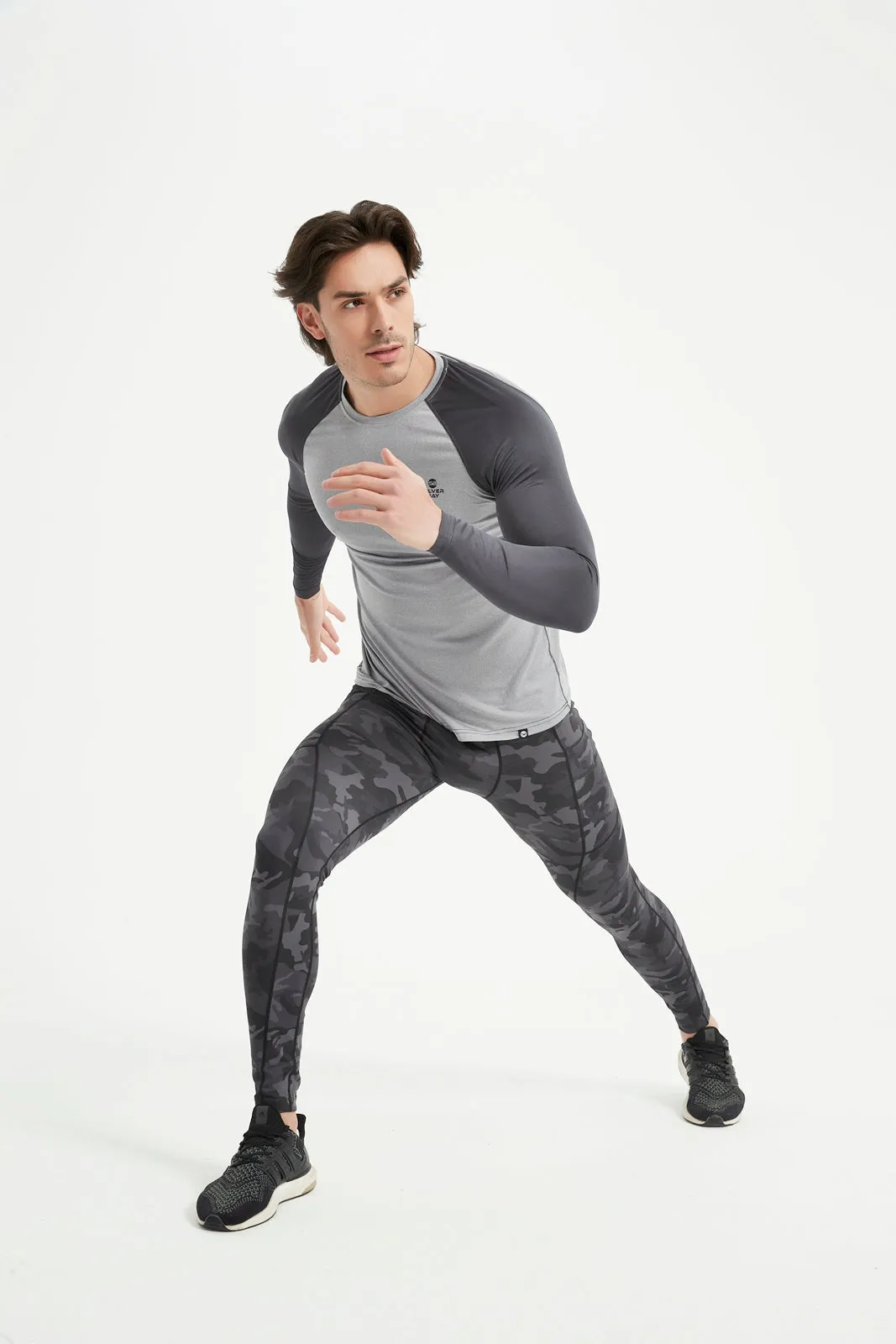 Men's Crew Neck Long Raglan Sleeve Tee