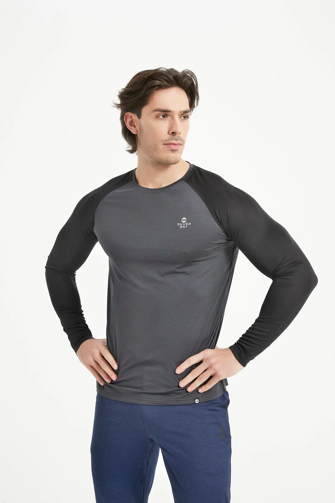 Men's Crew Neck Long Raglan Sleeve Tee