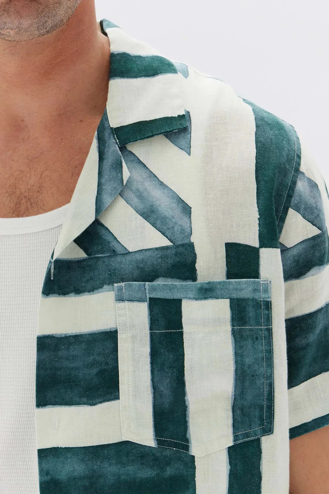 Mens Lagoon Print SS Shirt
