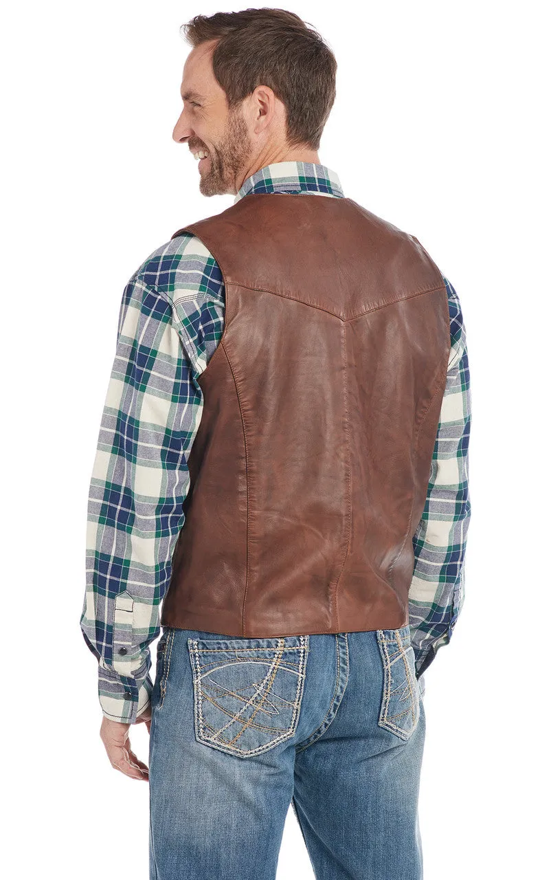Men's Lamb Western Leather Vest CLOSEOUT