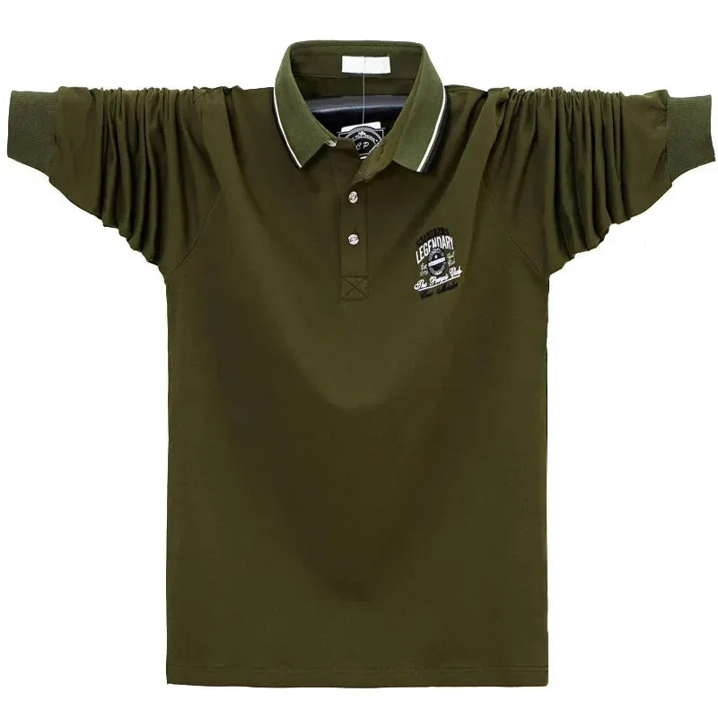 Men's Long Sleeve Fleece Lined Loose Polo Shirts