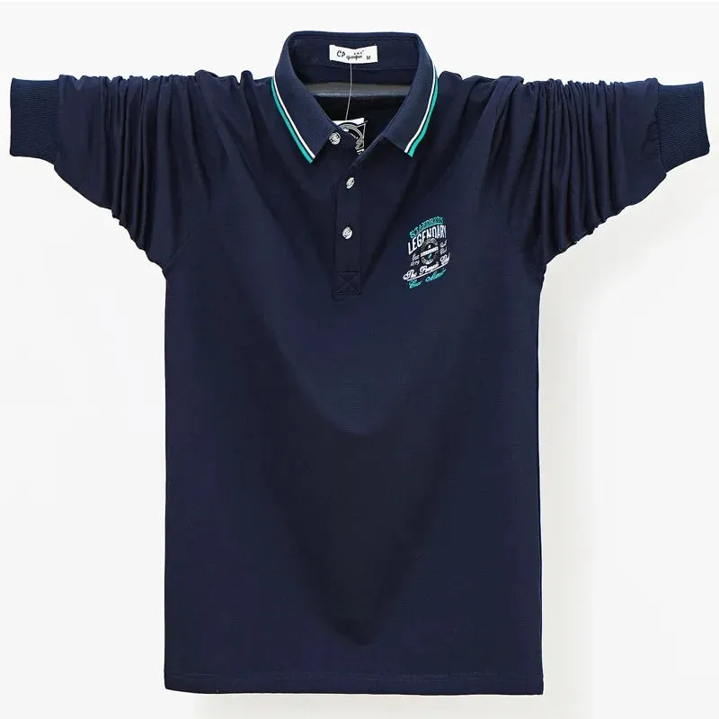 Men's Long Sleeve Fleece Lined Loose Polo Shirts