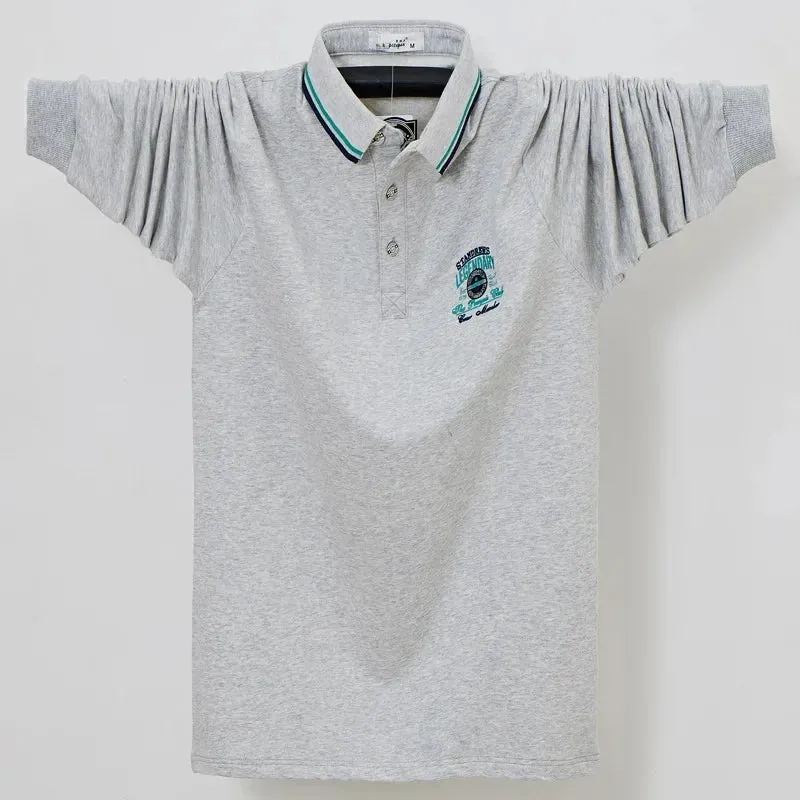 Men's Long Sleeve Fleece Lined Loose Polo Shirts
