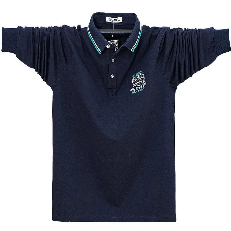Men's Long Sleeve Fleece Lined Loose Polo Shirts