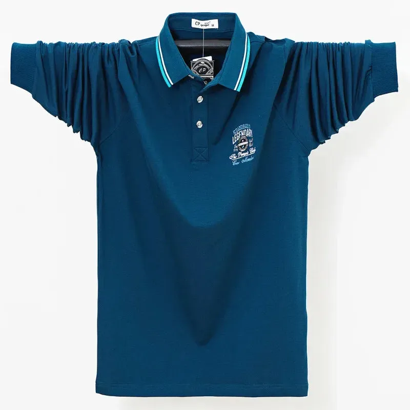 Men's Long Sleeve Fleece Lined Loose Polo Shirts