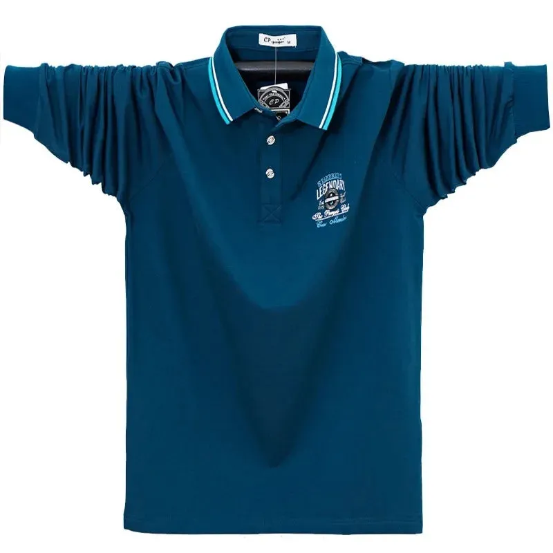 Men's Long Sleeve Fleece Lined Loose Polo Shirts