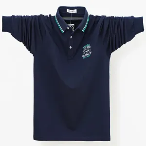 Men's Long Sleeve Fleece Lined Loose Polo Shirts