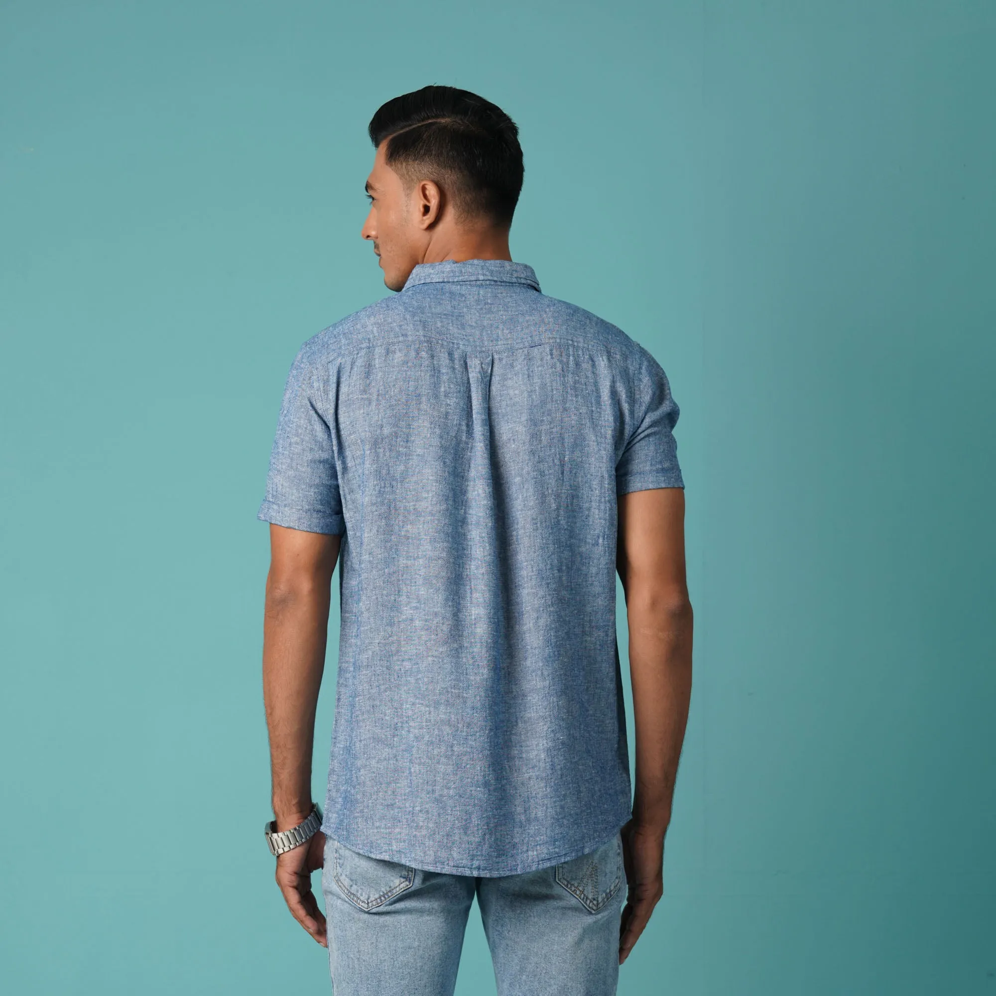 Mens Navy Short Sleeve Shirt