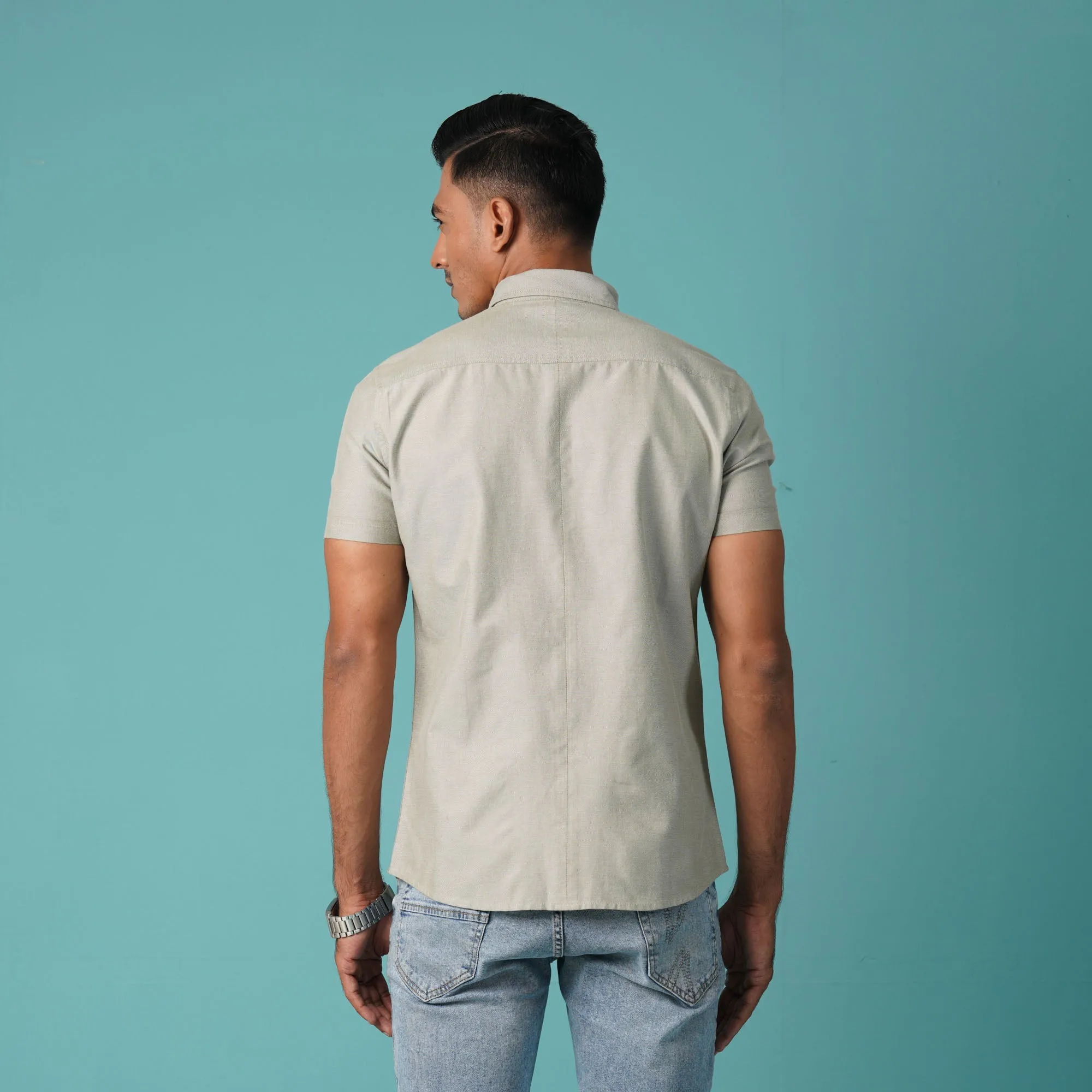 Mens Olive Short Sleeve Shirt