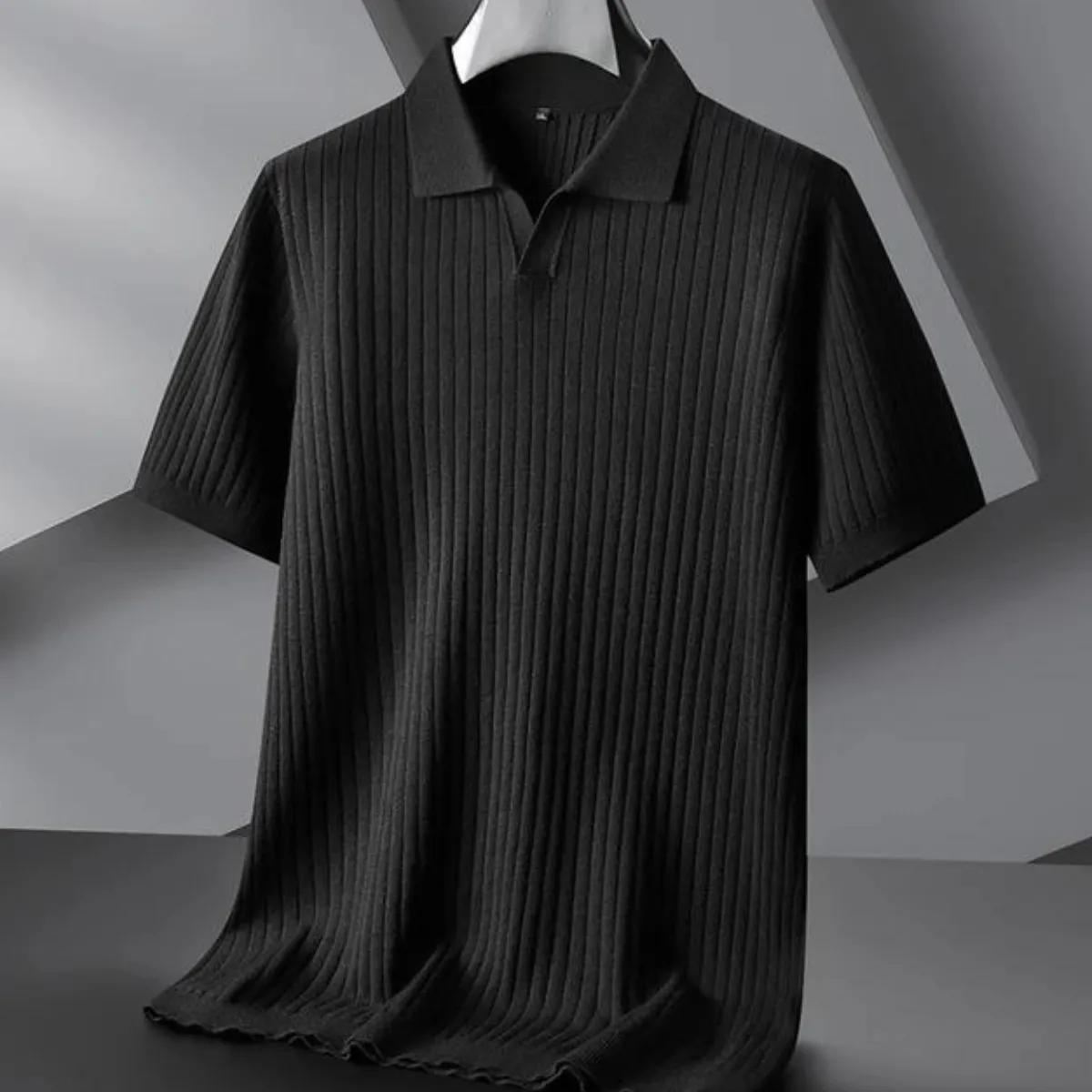 Men's Short Sleeve Knitted Polo for Casual Wear