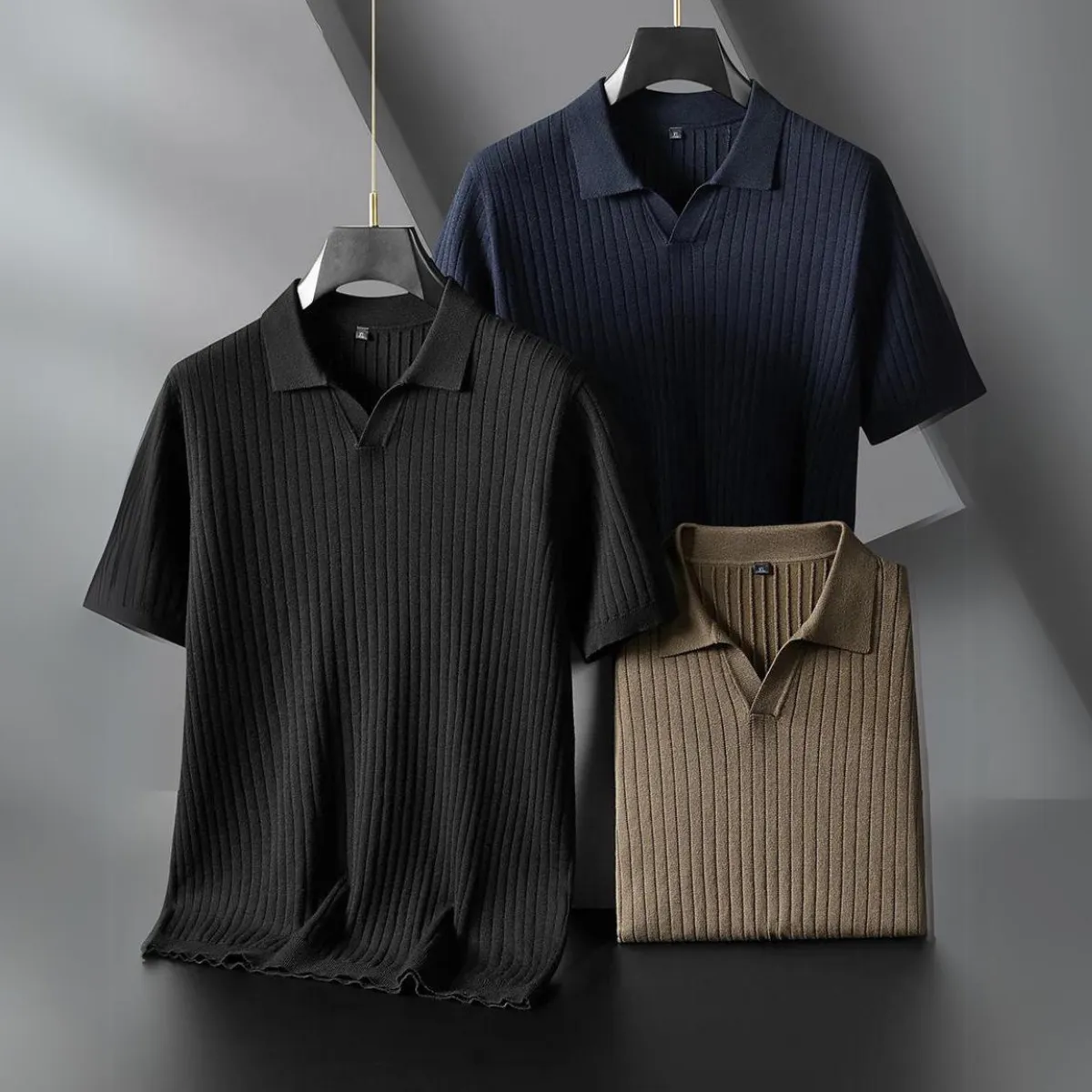 Men's Short Sleeve Knitted Polo for Casual Wear