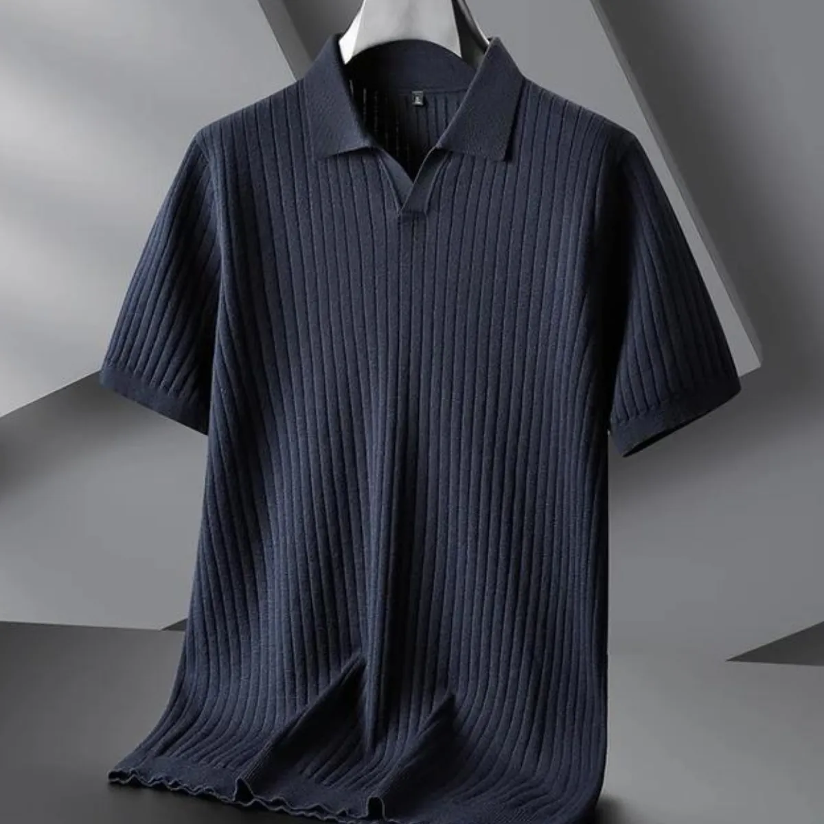 Men's Short Sleeve Knitted Polo for Casual Wear